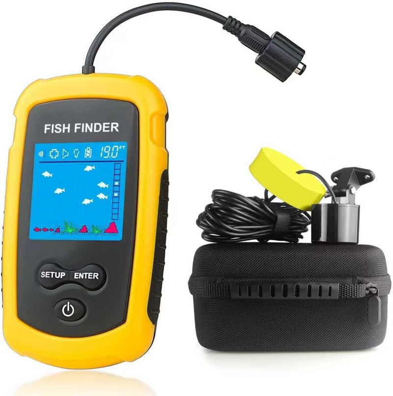 Venterior Portable Wired Fish Finder Ice Kayak Fishing Gear Water Depth Finder Handheld Fishfinder LCD Display Sonar Transducer - Image 1